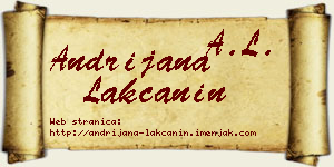 Andrijana Lakčanin vizit kartica